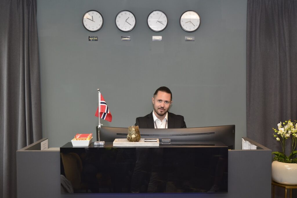 Reception area at Access Oslos FBO in Torp Sandefjord.